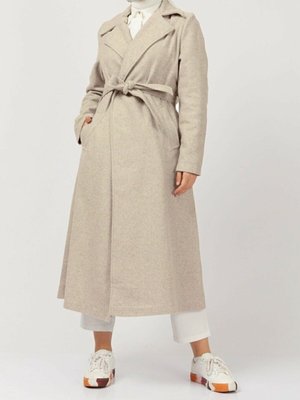 Taş Kemerli Yünlü Astarsız Kaşe Kaban