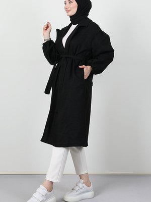 Asuman Kaşe Kaban Siyah