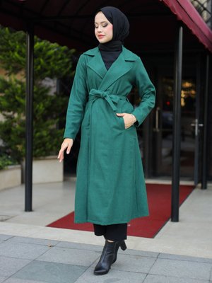 Zümrüt Yeşili Kuşaklı Kaşe Kap Zümrüt Yeşili Kuşaklı Kaşe Kap