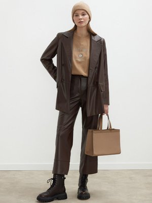 Kruvaze Deri Blazer Ceket Acı Kahve Kruvaze Deri Blazer Ceket Acı Kahve