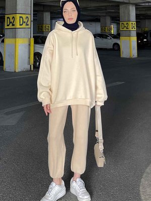 Kapüşonlu Oversize Yan Cepli Sweat