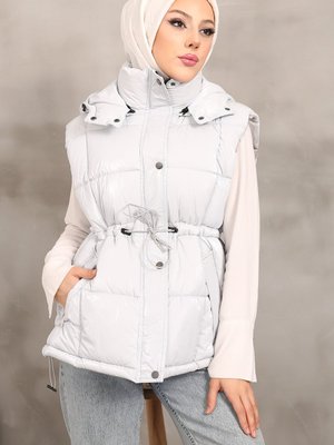 Gri Kapüşonlu Şişme Yelek Gri Kapüşonlu Şişme Yelek