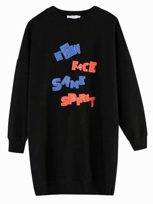 Siyah New İşlemeli Sweat