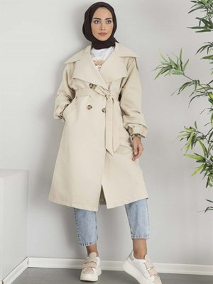 Kol Kemerli Trençkot Taş