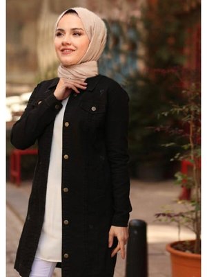 Siyah Kot Jean Ceket Siyah Kot Jean Ceket