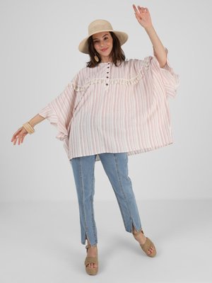 Kiremit Yarım Düğmeli Püskül Detaylı Tunik