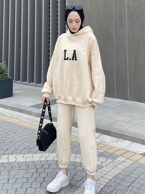Modalamelif Los Angeles Baskılı Oversize Sweatshirt
