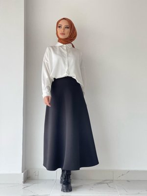 Scuba Kloş Etek Siyah Scuba Kloş Etek Siyah