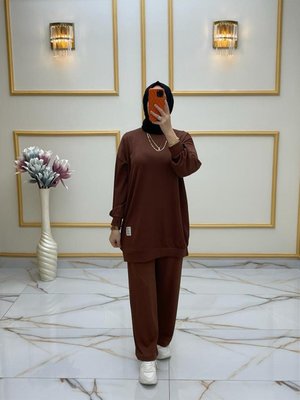 Kahverengi Fitilli Tunik