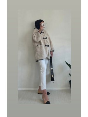 Peluş Ceket Formunda Hırka