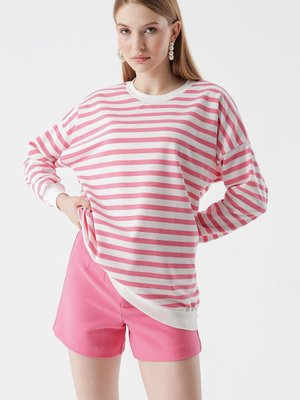 Fuşya Çizgili İki İplik Sweat Fuşya Çizgili İki İplik Sweat