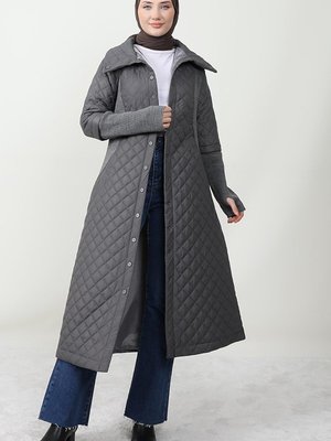 Triko Detay Kapitone Mont Gri