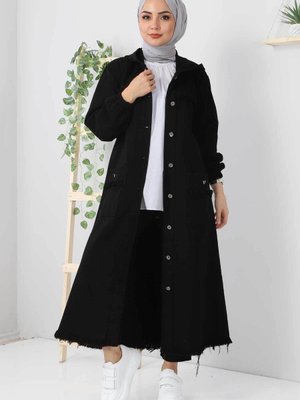 Püsküllü Uzun Kot Kap Siyah