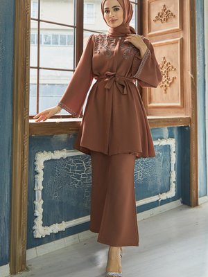 Mona Tunik Pantolon Takım Camel Mona Tunik Pantolon Takım Camel