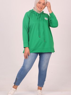 Benetton Büyük Beden Baskılı İki İplik Kısa Sweat