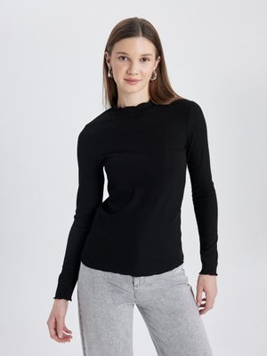 Slim Fit Yarım Balıkçı Yaka Fitilli Kaşkorse Uzun Kollu Tunik