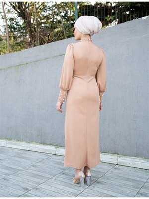 İnci Detaylı Abiye Elbise İnci Detaylı Abiye Elbise