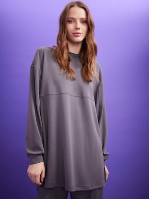 Relax Fit Bisiklet Yaka Sweatshirt Tunik