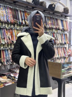 İçi Kürklü Süvet Kaban Boy 80cm