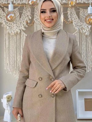 Vizon Düğmeli Kaşe Ceket