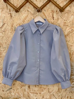 Gri Klasik Yaka Crop Gömlek Gri Klasik Yaka Crop Gömlek