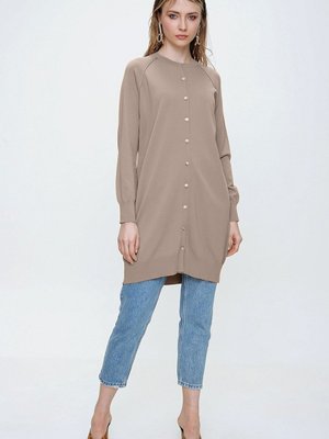 Merserize Triko Hırka Orta Boy H Vizon