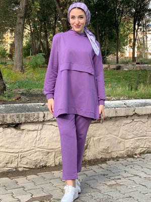 Mor Kapüşonlu İkiiplik Takım Mor Kapüşonlu İkiiplik Takım