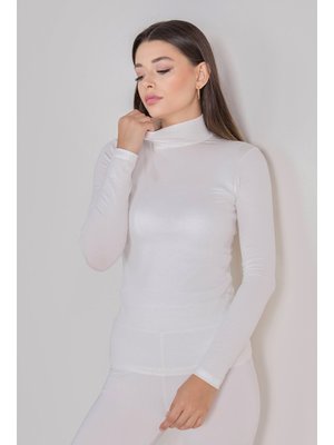 Beyaz Yarım Balıkıçı Yaka Basic