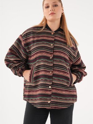 Dantelli Bomber Ceket Desenli Dantelli Bomber Ceket Desenli