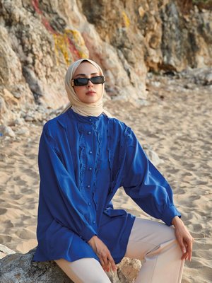 Gipeli Gömlek Saks Mavisi Gipeli Gömlek Saks Mavisi