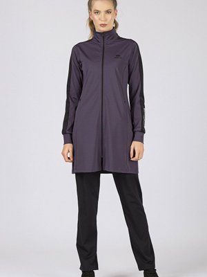 Mor Siyah Kol Garnili Micro Dalgıç Eşofman Takım