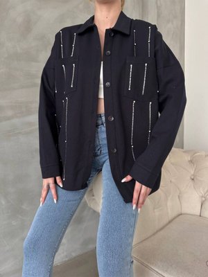 Taş Ceket /taş Detaylı Uzun Çeket