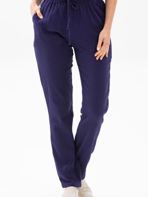 Şile Bezi Cepli Pantolon Mor