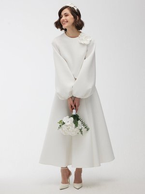 Parçalı Kabarık Etek Ekru Parçalı Kabarık Etek Ekru