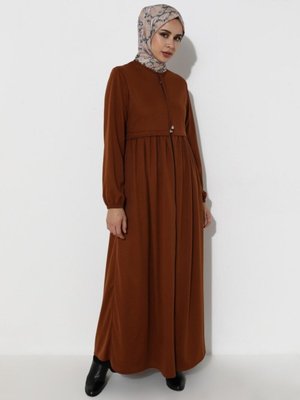 Boydan Fermuarlı Ferace Taba