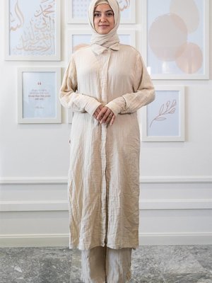 Ravi Müslin Hac & Umre Takım Bej