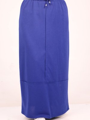 Saks Büyük Beden İki İplik Parçalı Uzun Etek