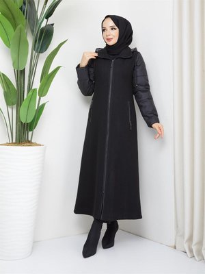 Kolları Şişme Kapitone Kışlık Kaşe Kaban Kolları Şişme Kapitone Kışlık Kaşe Kaban