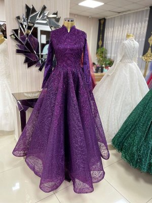 E Uygun Mor Dantel Ve Taş Işlemeli Midi Boy Abiye Elbise Kınalık Nişanlık E Uygun Mor Dantel Ve Taş Işlemeli Midi Boy Abiye Elbise Kınalık Nişanlık