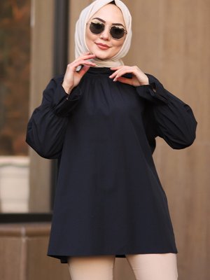 Kolu Büzgülü Poplin Gömlek