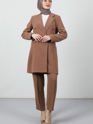 Blazer Ceket Takım Sütlükahve