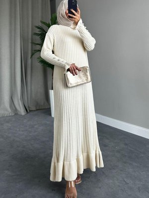 Yakut Triko Elbise Ekru