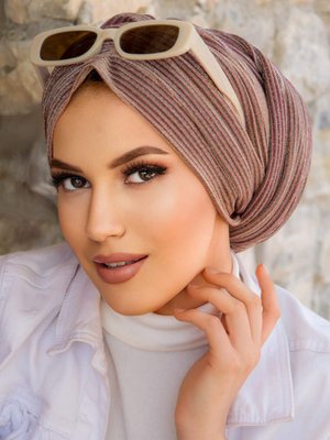 Bakır Renk Büzgülü Dolama Bone