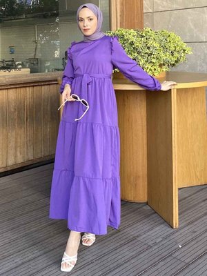 Fırfır Detaylı Elbise Siyah Fırfır Detaylı Elbise Siyah