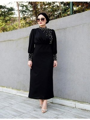 İnci Detaylı Özel Gün Elbisesi