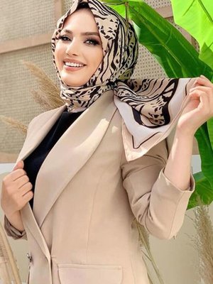 Bej (taş) Vatkalı Düğmeli Ceket