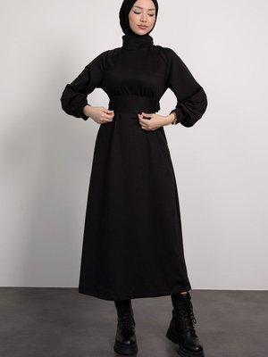 Boğazlı İki İplik Elbise Boğazlı İki İplik Elbise