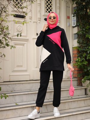 Kapitone Detaylı Garnili Eşofman Takımı Kapitone Detaylı Garnili Eşofman Takımı