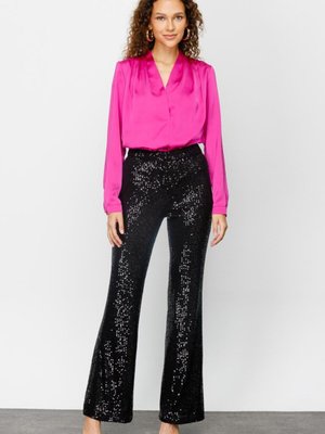 Siyah Pul Payetli Pantolon