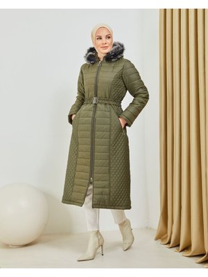 Şişme Haki Uzun Boy Mont